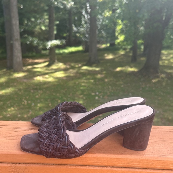 Veronica Beard Kerra Woven block-Heiled suede slide sandals - Picture 9 of 16